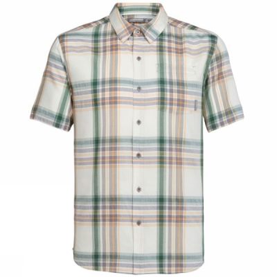 Camisa Icebreaker Compass Manga Corta Hombre Verde - Chile NUB490168